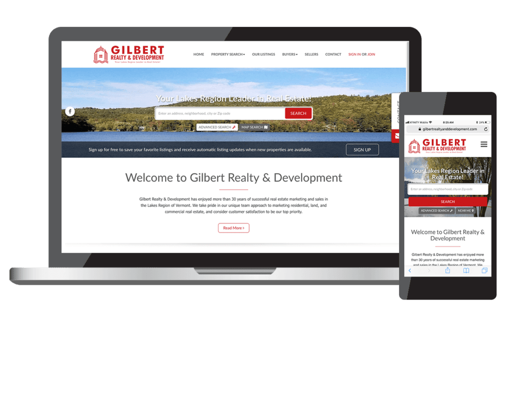 Gilbert Realty & Development Website Screenshot