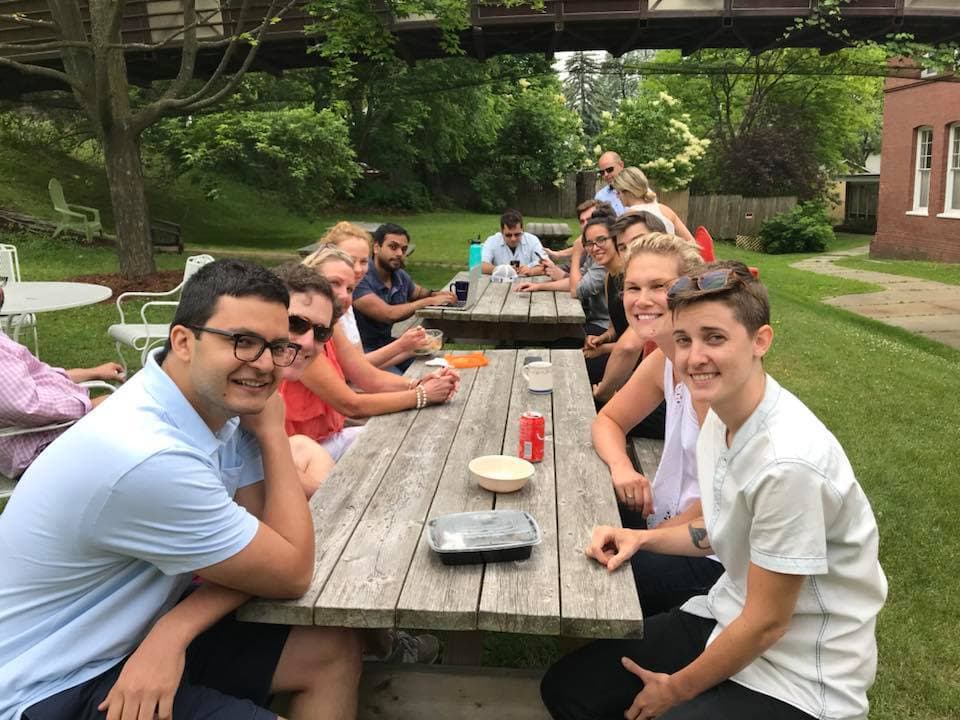 Employees at Picnic Table