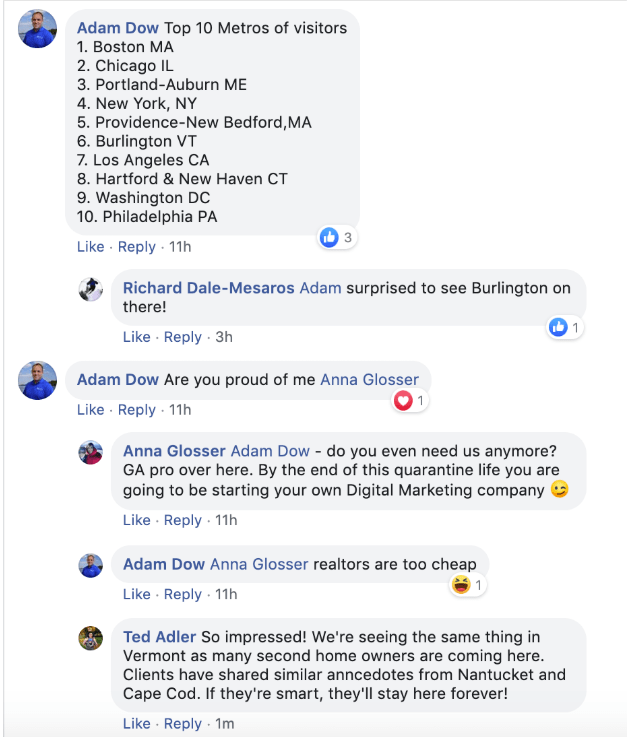 Comments on Adam Dow's Facebook Post