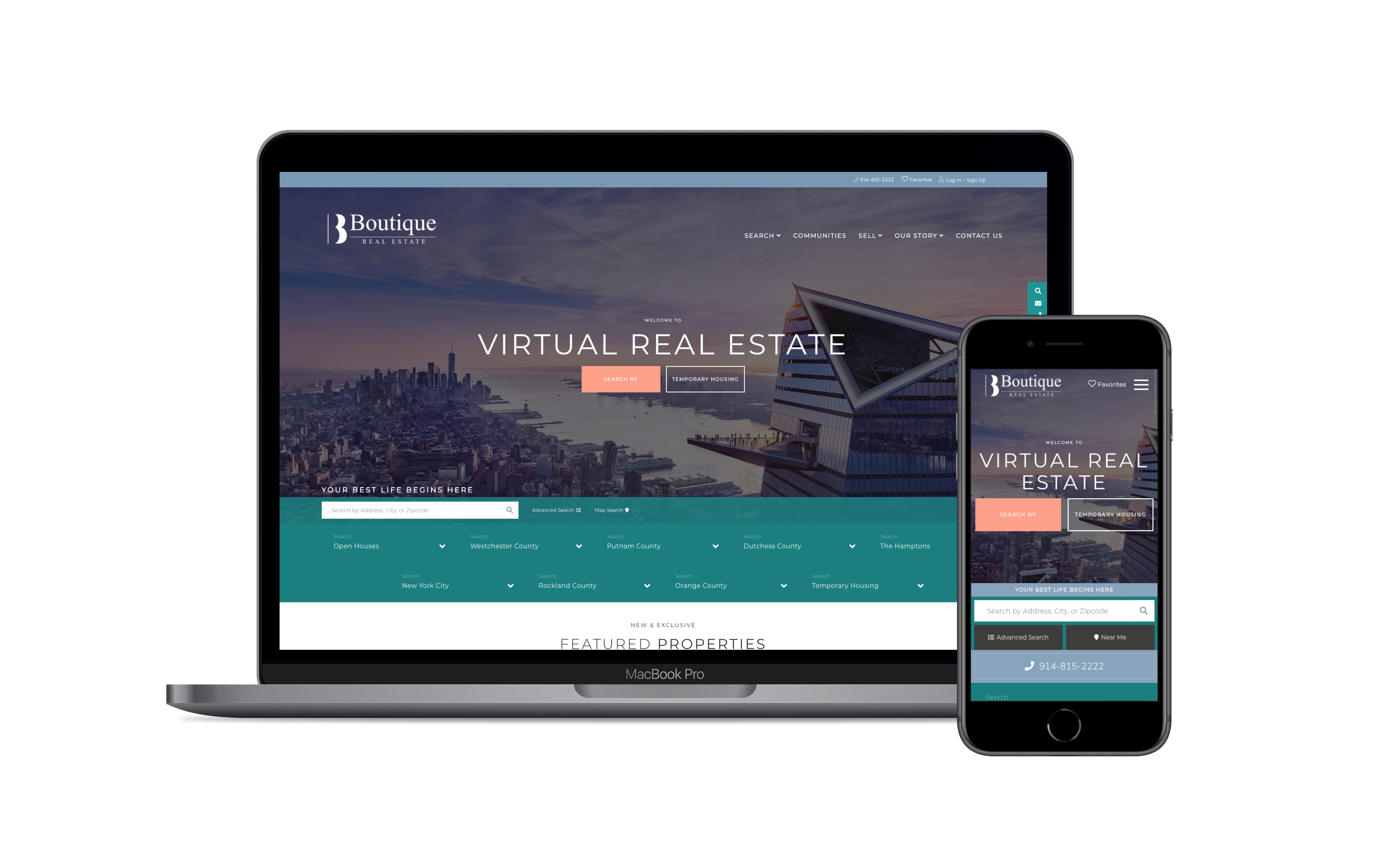 boutique real estate website homepage