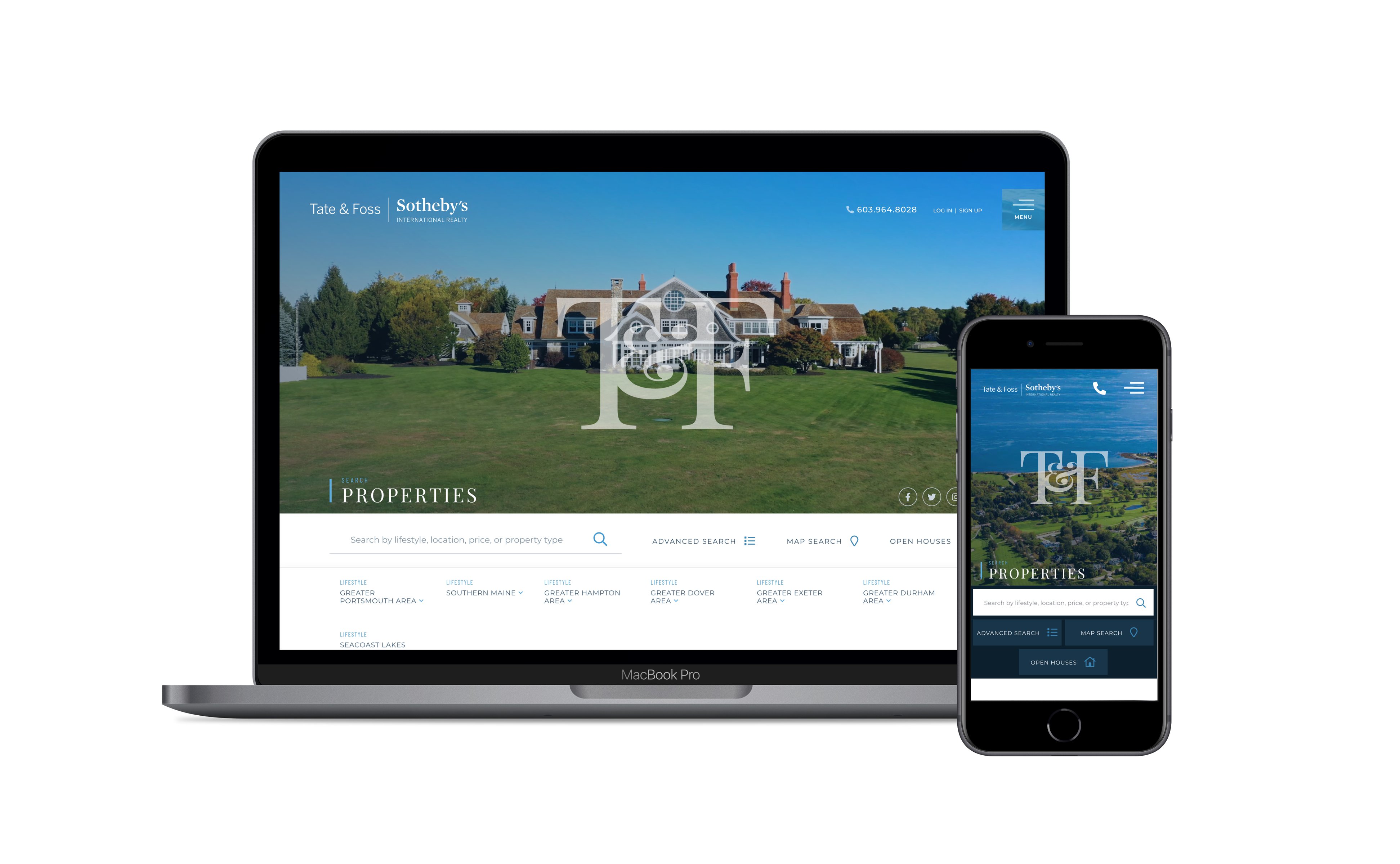 tate and foss sothebys international realty website homepage