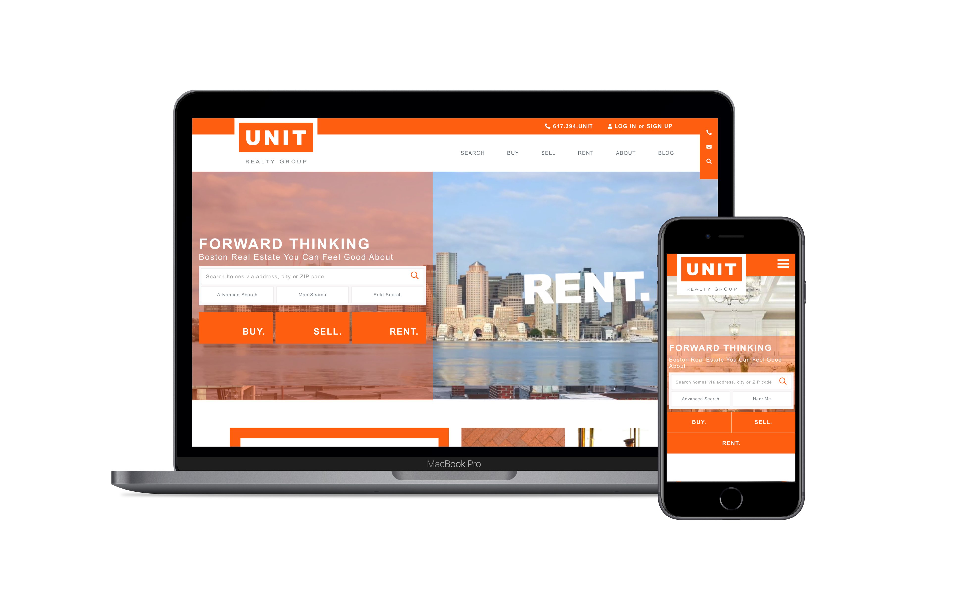 unit realty group website homepage
