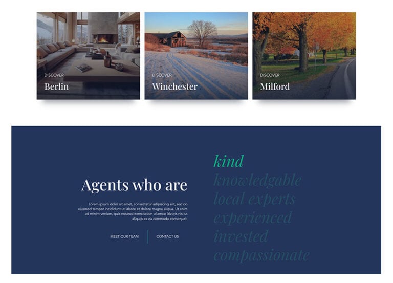 signature real estate website layout by union street media