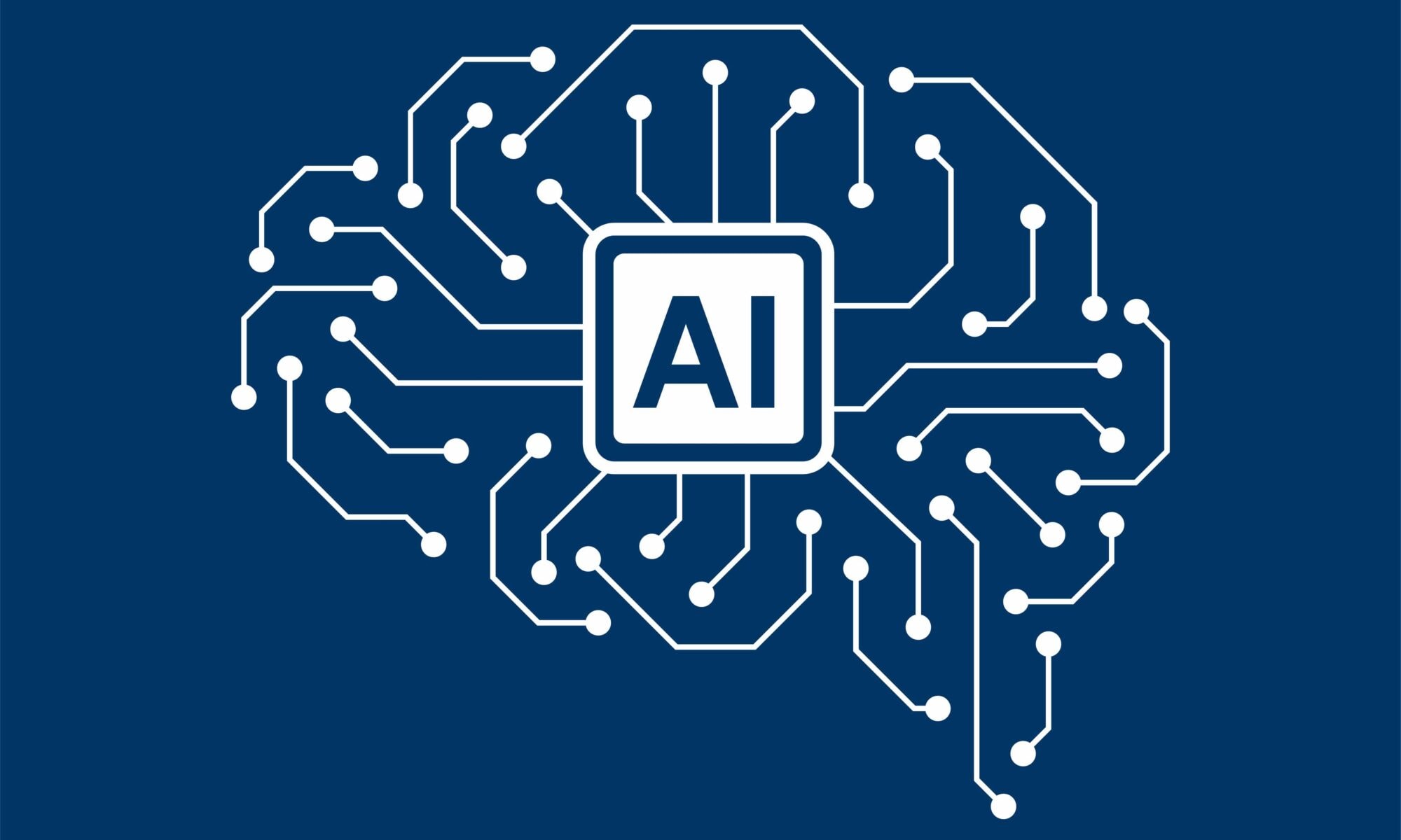 cartoon brain with ai in the center