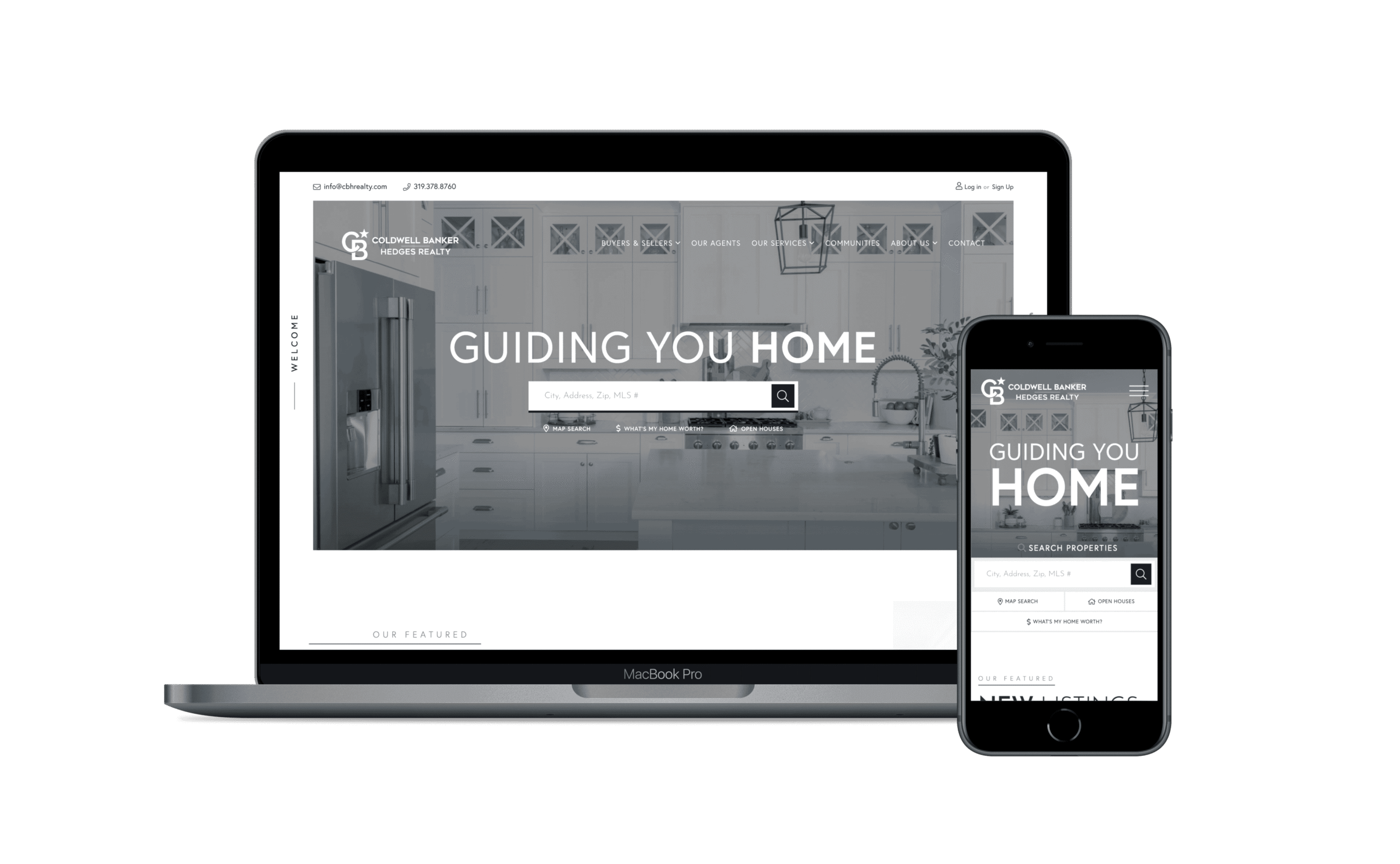 coldwell banker hedges real estate website homepage