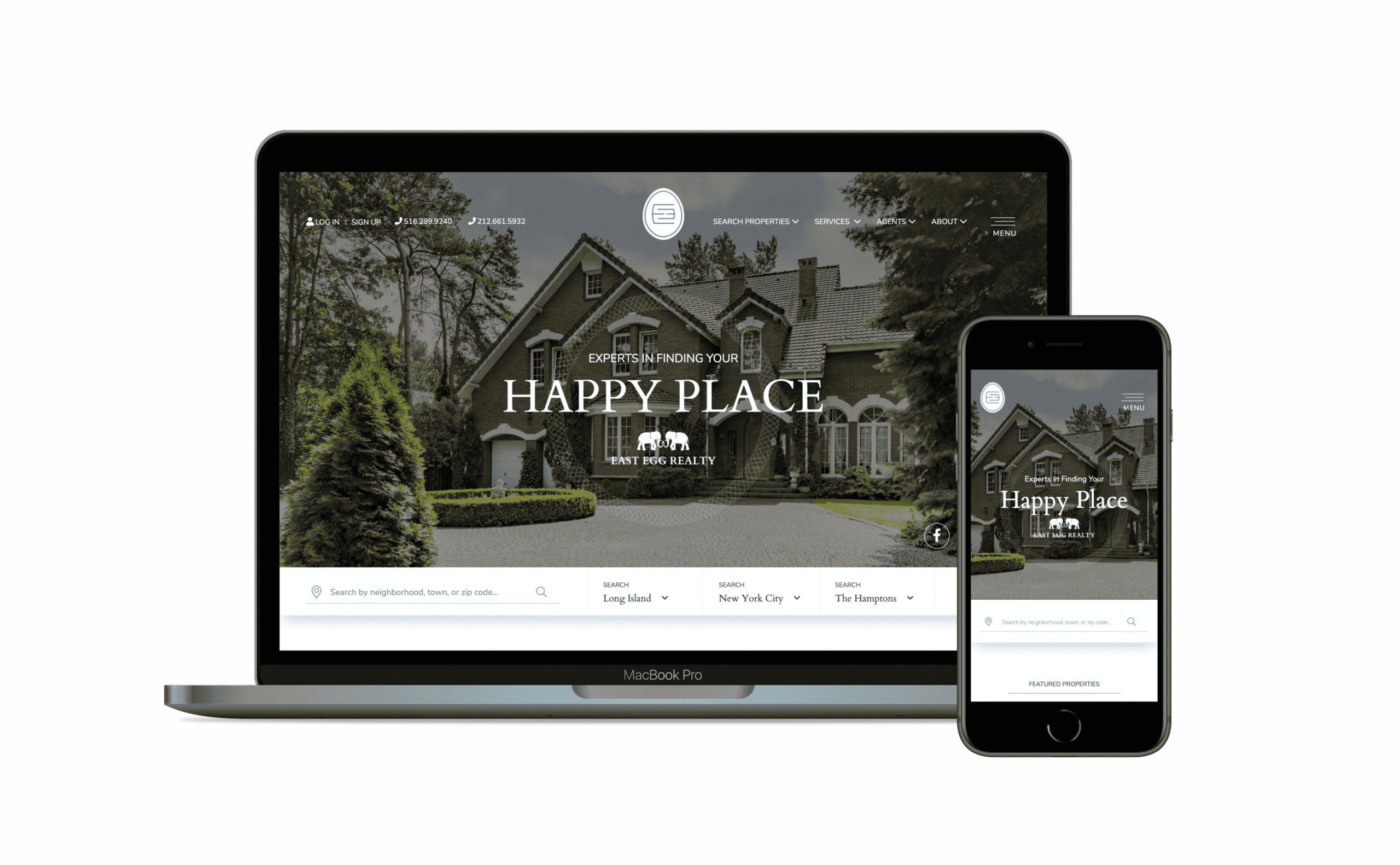 East Egg Realty real estate website homepage