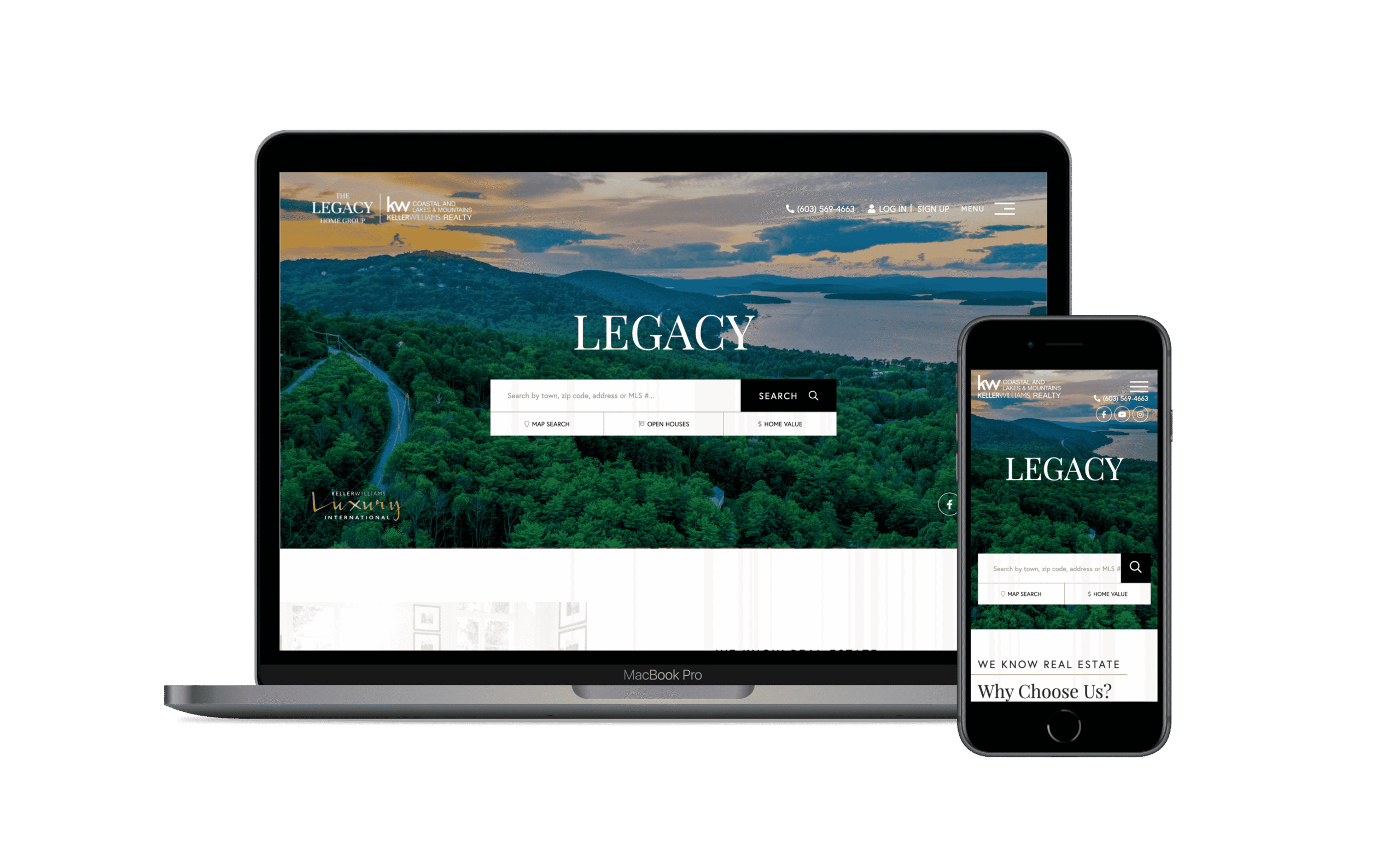 Legacy Home Group | KW Coastal And Lakes & Mountains real estate website home page