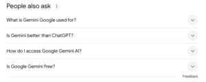 people also ask for google's gemini