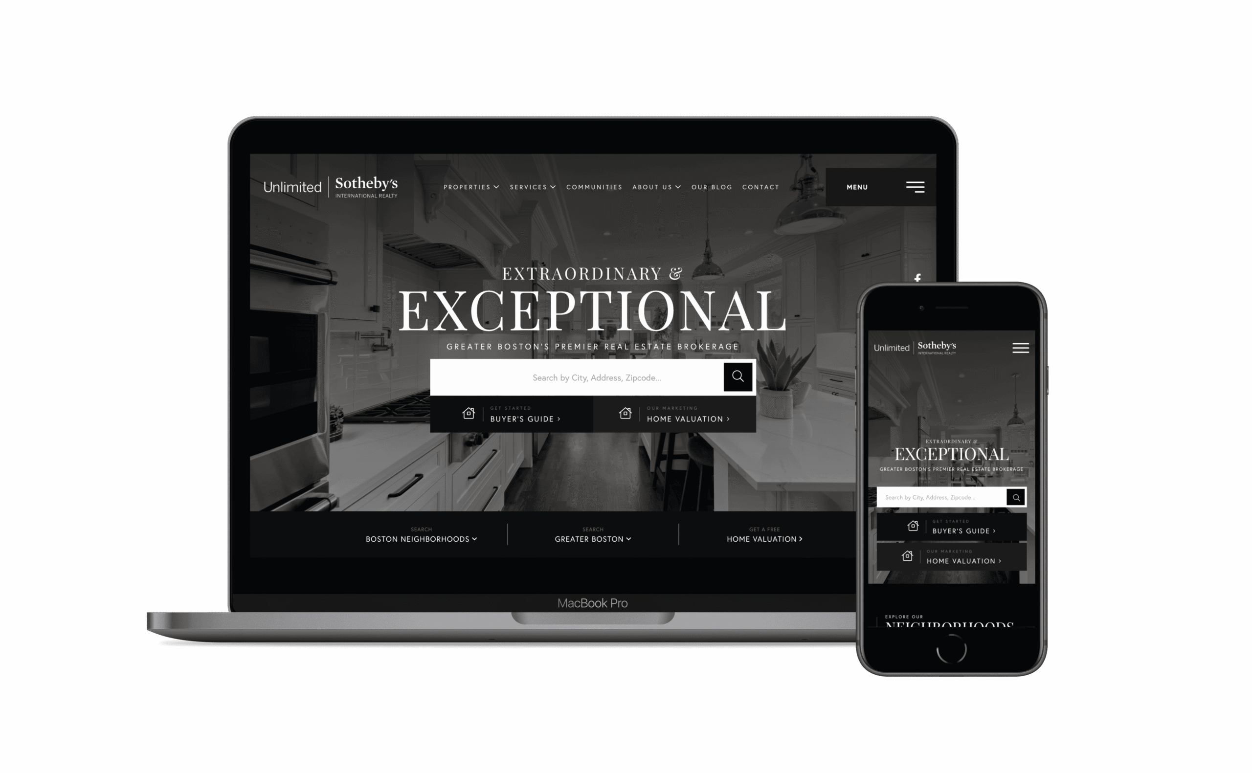 UnIimited Sotheby's International Realty real estate website home page