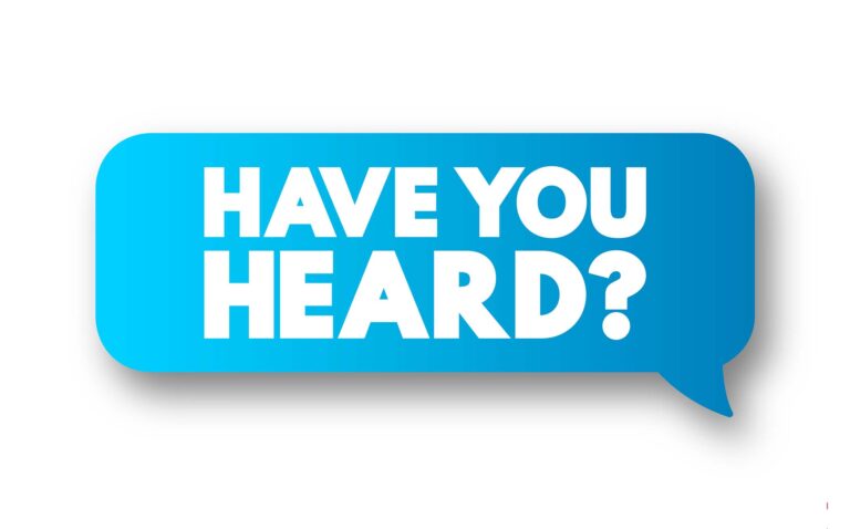 have you heard? in blue text bubble