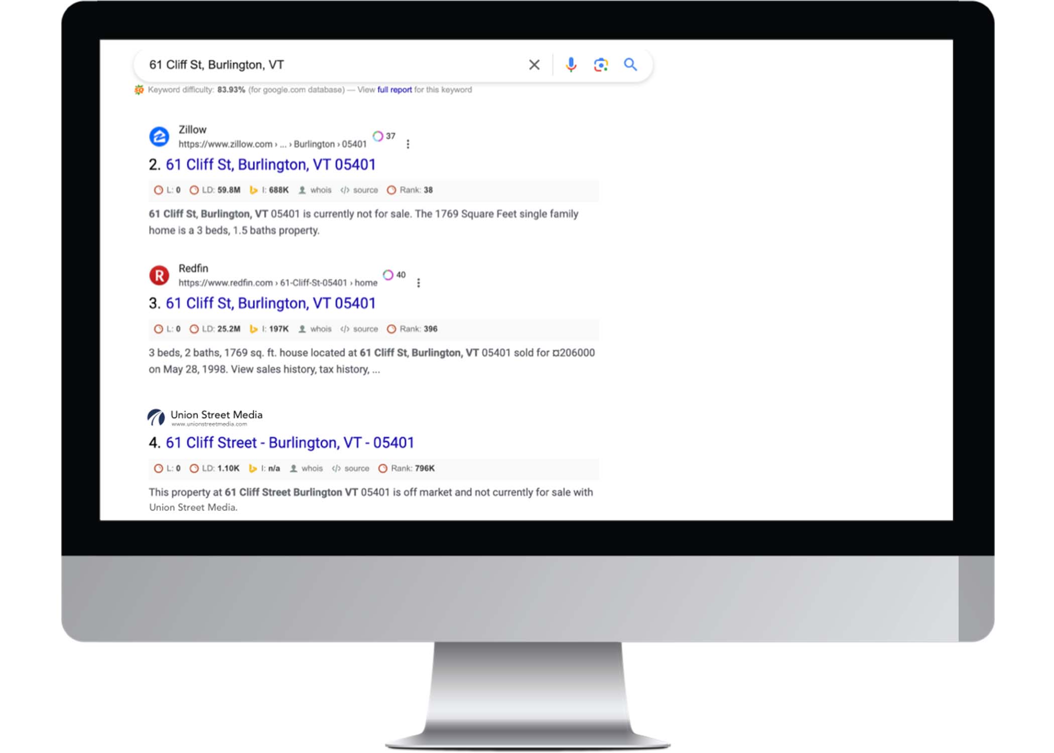 off-market property performing well in search engine results