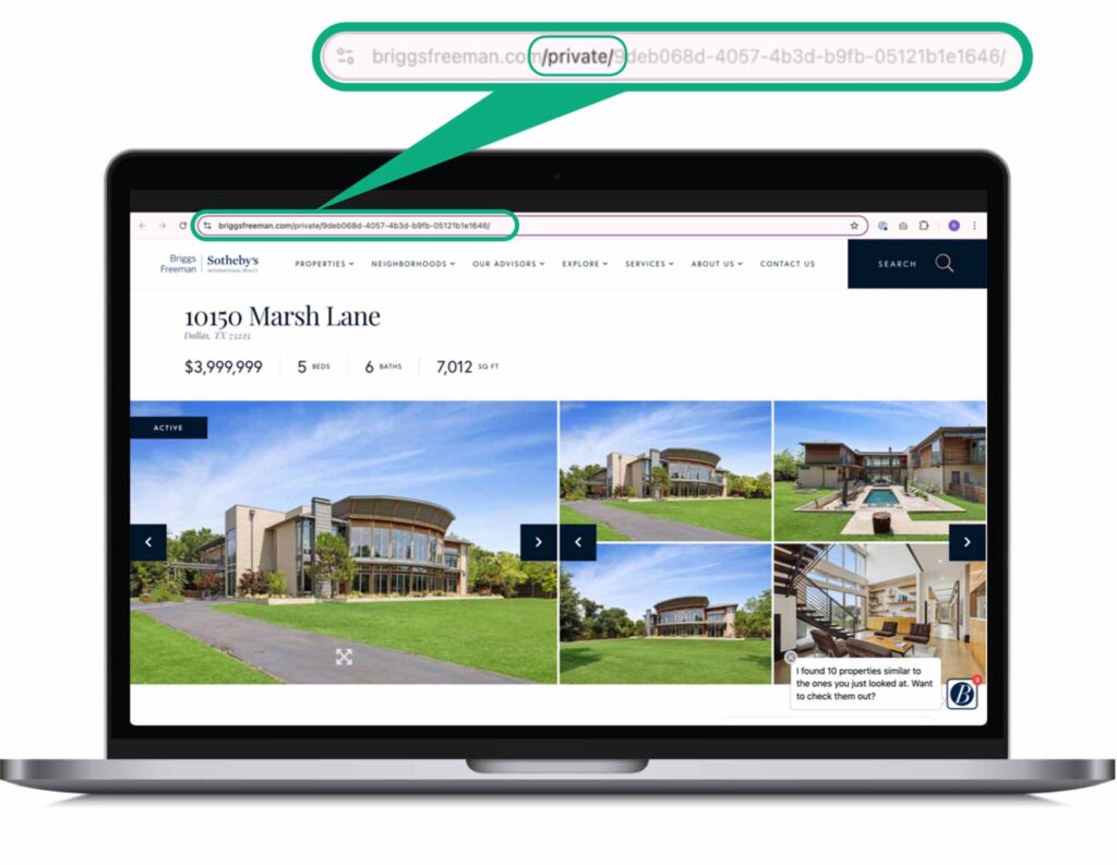 private listings on laptop