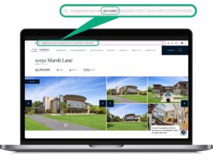 private listing on laptop with url call out
