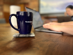 union street media mug on table