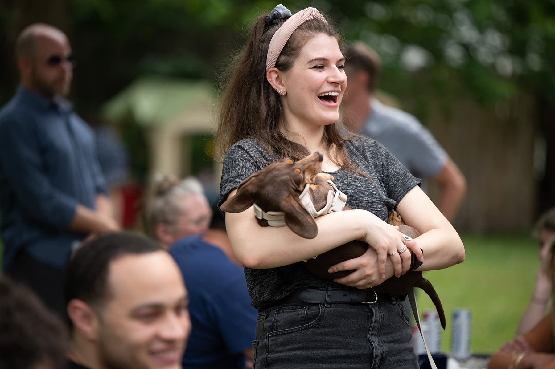 halee bernier holding penny the dog