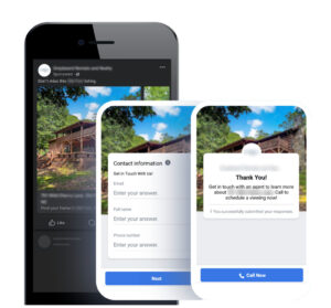 facebook listing lead gen ads on mobile phone
