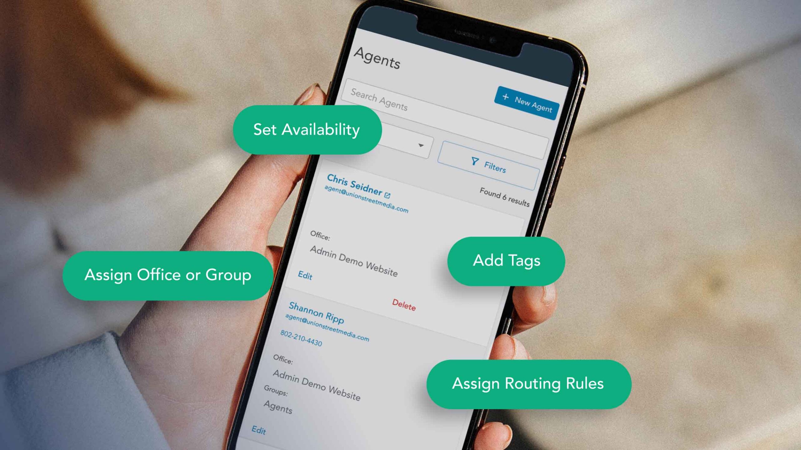lead management system by union street media on mobile phone