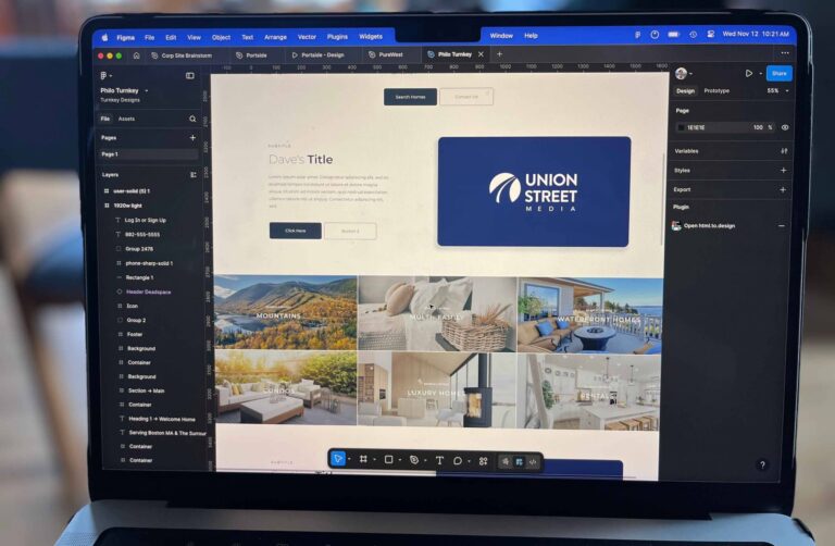 page builder on a union street media website