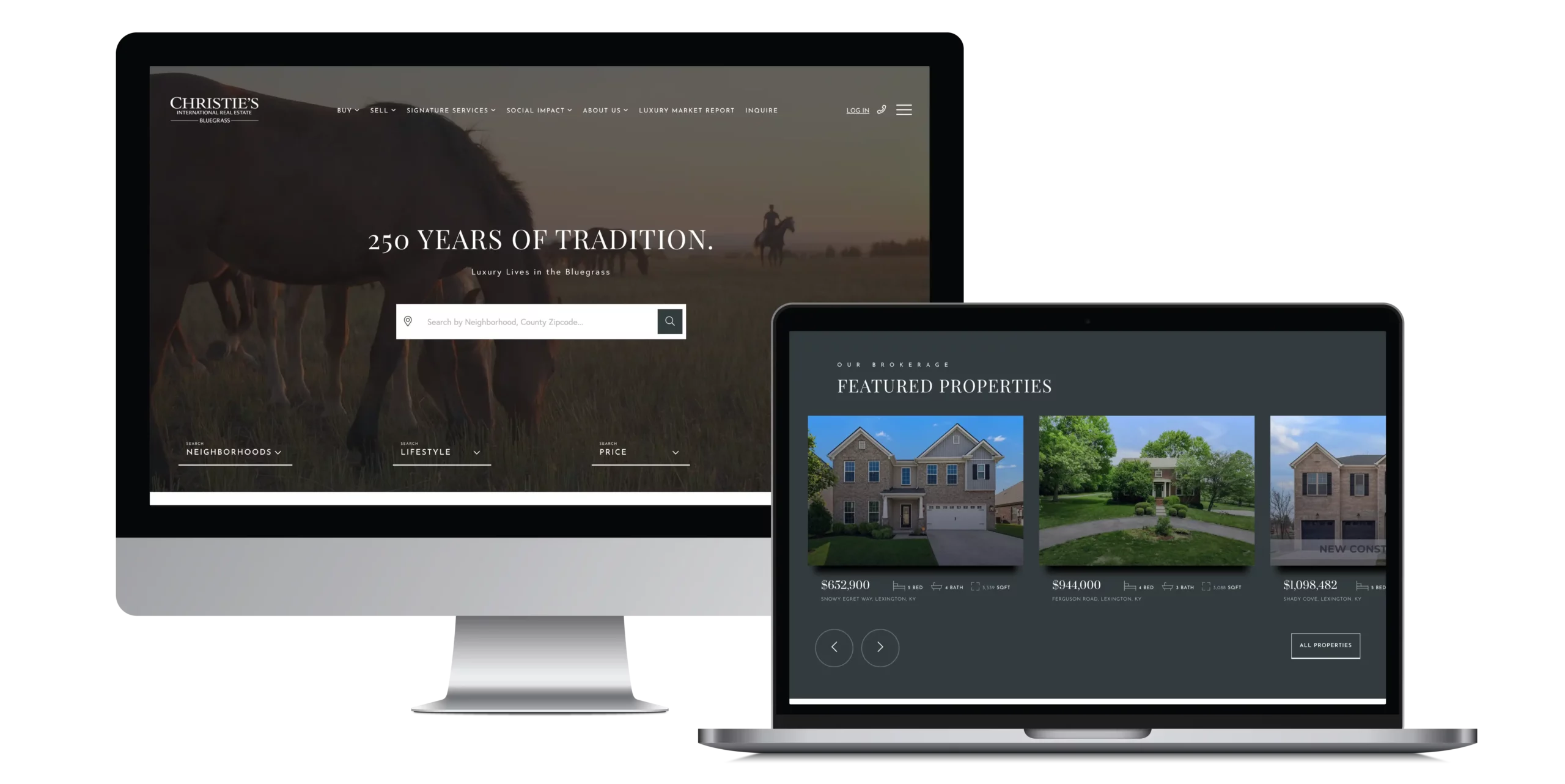 Christie's International Real Estate Bluegrass real estate website by union street media
