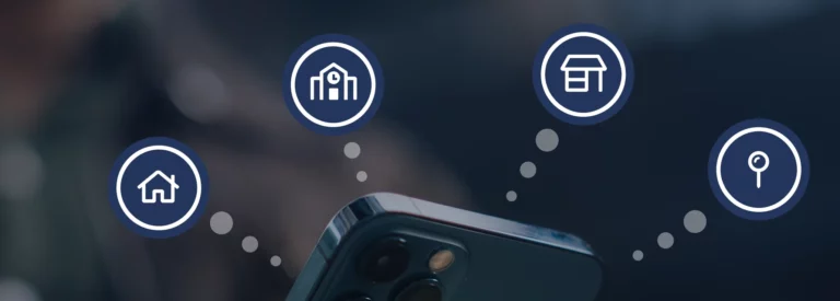 phone with real estate icons