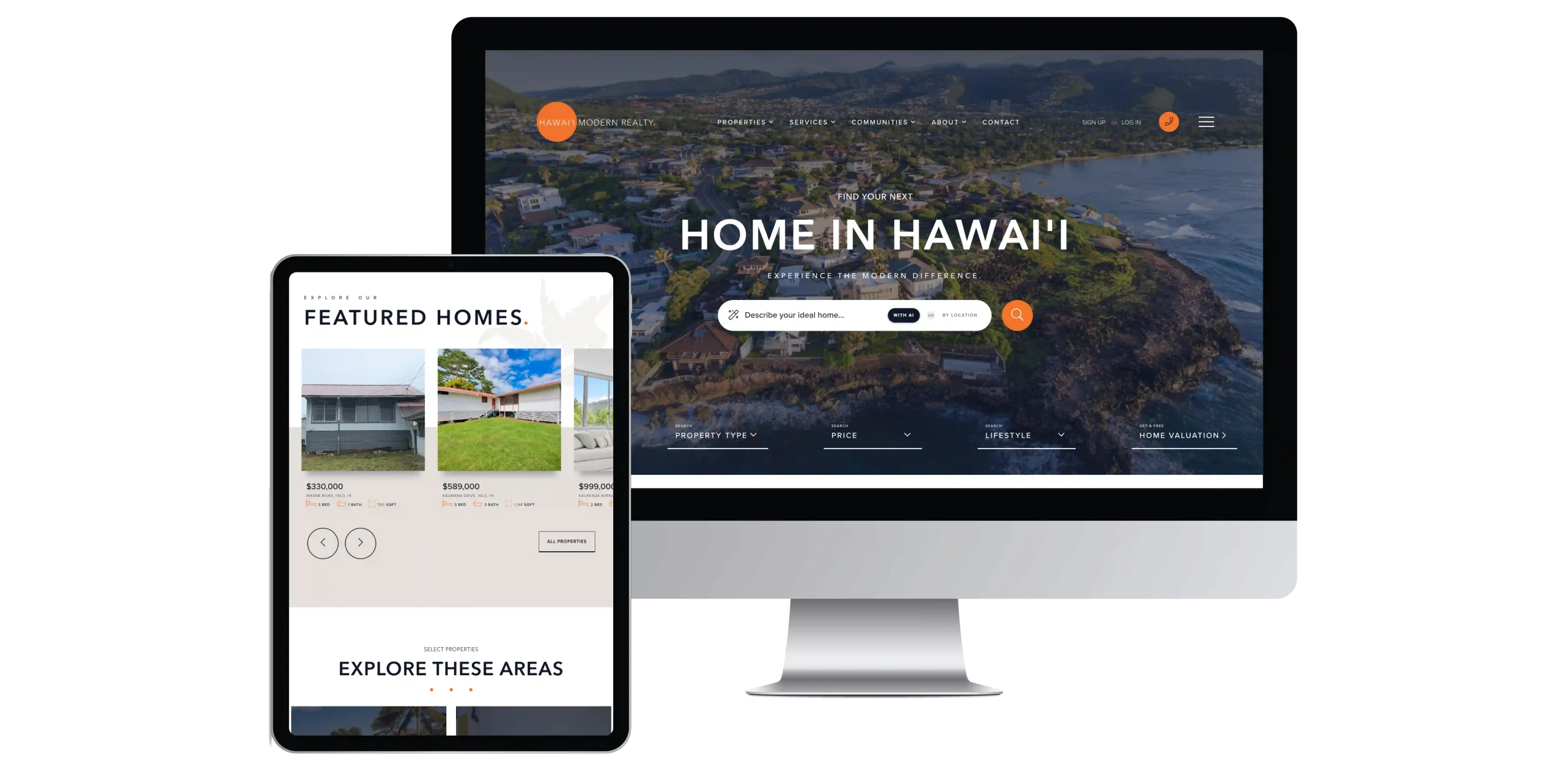 hawai'i modern life real estate website