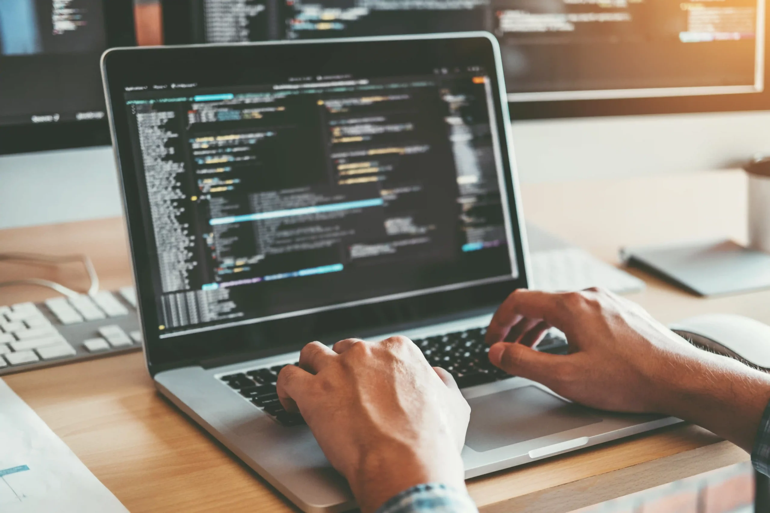 code on laptop